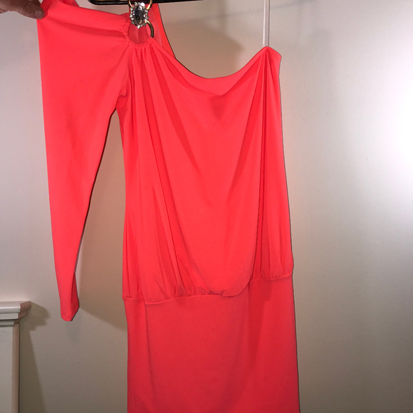 Deb Dresses & Skirts - NWT Bright Orange One Sleeve Dress